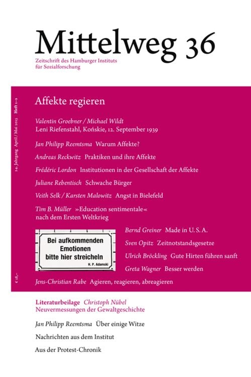 Bild vom Artikel Affekte regieren vom Autor Hamburger Institut für Sozialforschung