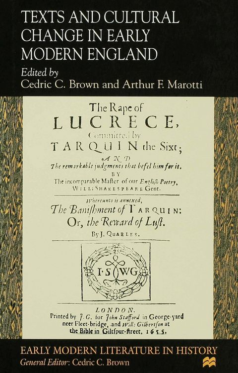 Produktbild: Texts and Cultural Change in Early Modern England