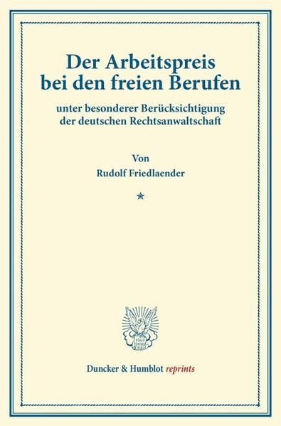 Produktbild: Der Arbeitspreis bei den freien Berufen