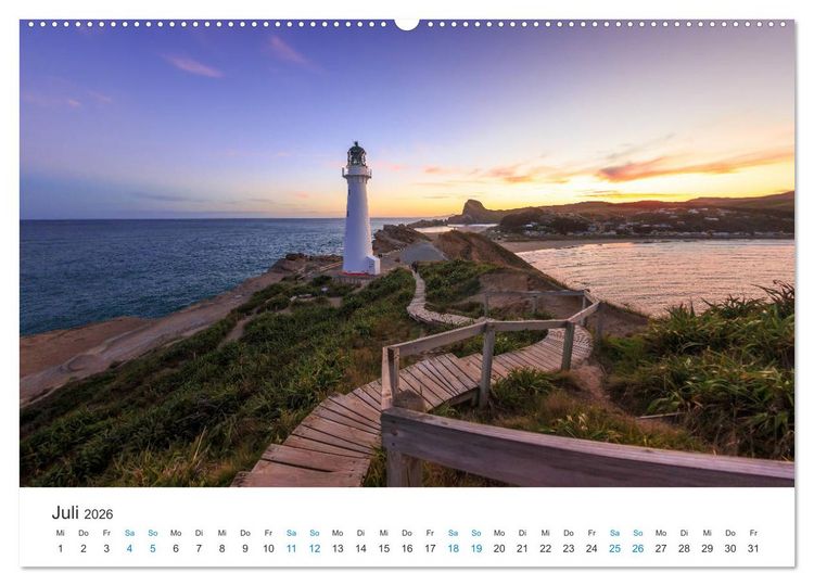 Produktbild: Neuseelands Leuchtt&uuml;rme (Wandkalender 2026 DIN A2 quer), CALVENDO Monatskalender