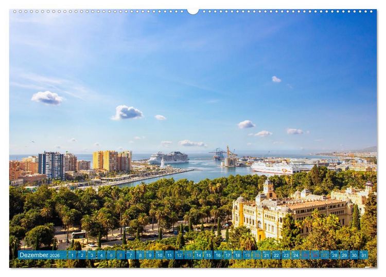 Produktbild: Malaga Highlights der Stadt an der Costa del Sol (hochwertiger Premium Wandkalender 2026 DIN A2 quer), Kunstdruck in Hochglanz