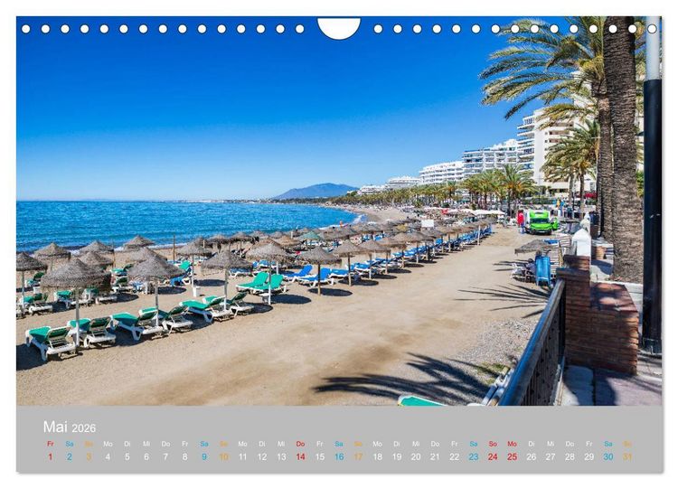 Produktbild: Marbella - andalusische Mittelmeerk&uuml;ste (Wandkalender 2026 DIN A4 quer), CALVENDO Monatskalender