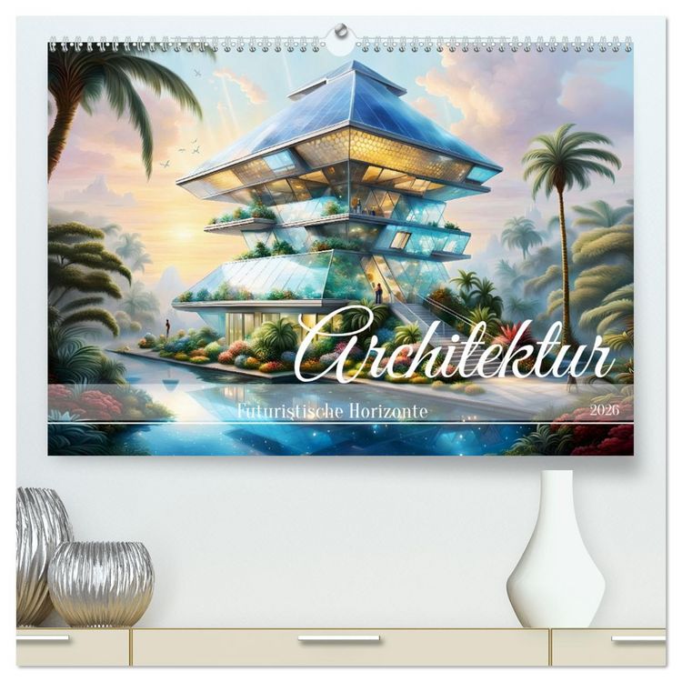Produktbild: Architektur Futuristische Horizonte (hochwertiger Premium Wandkalender 2026 DIN A2 quer), Kunstdruck in Hochglanz