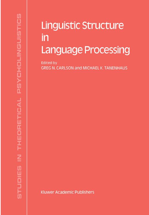Produktbild: Linguistic Structure in Language Processing