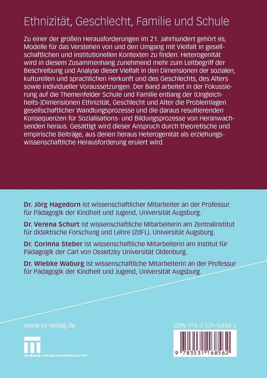 Produktbild: Ethnizit&auml;t, Geschlecht, Familie und Schule
