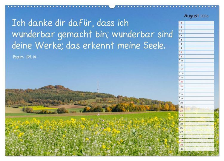 Produktbild: Heimat Hesselberg (hochwertiger Premium Wandkalender 2026 DIN A2 quer), Kunstdruck in Hochglanz