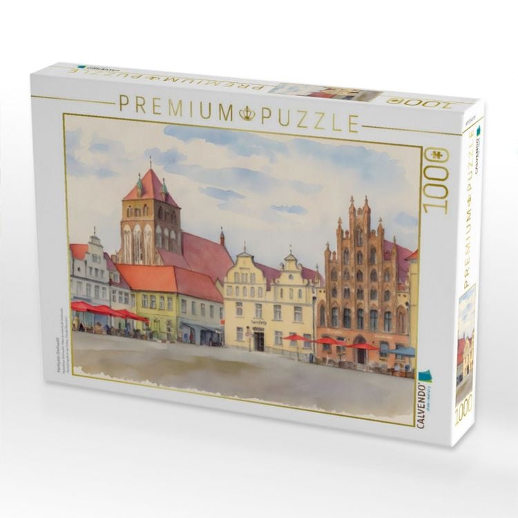 Produktbild: CALVENDO Puzzle Marktplatz Greifswald | 1000 Teile Lege-Gr&ouml;&szlig;e 64x48cm Foto-Puzzle f&uuml;r gl&uuml;ckliche Stunden