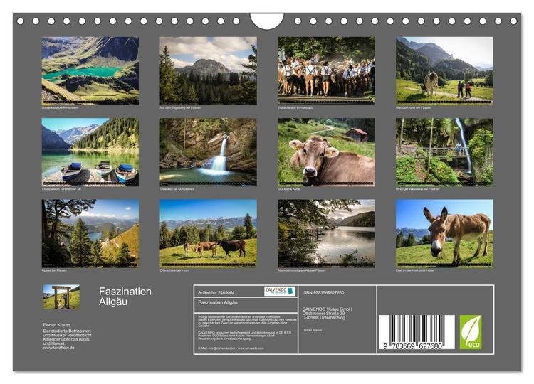 Produktbild: Faszination Allg&auml;u (Wandkalender 2027 DIN A4 quer), CALVENDO Monatskalender
