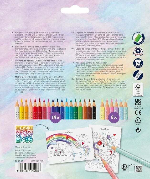 Produktbild: Faber-Castell Buntstifte Colour Grip Einhorn 18+6