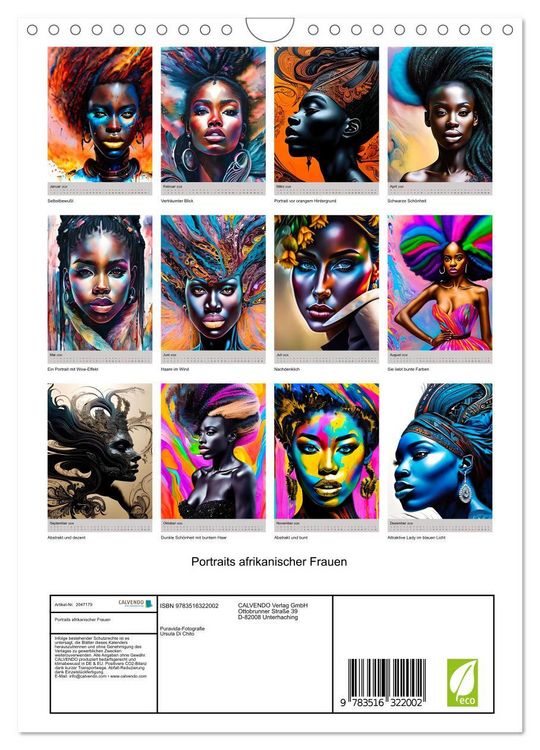 Produktbild: Portraits afrikanischer Frauen (Wandkalender 2026 DIN A4 hoch), CALVENDO Monatskalender
