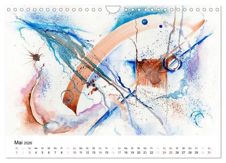 Produktbild: Abstrakte Aquarelle (Wandkalender 2026 DIN A4 quer), CALVENDO Monatskalender