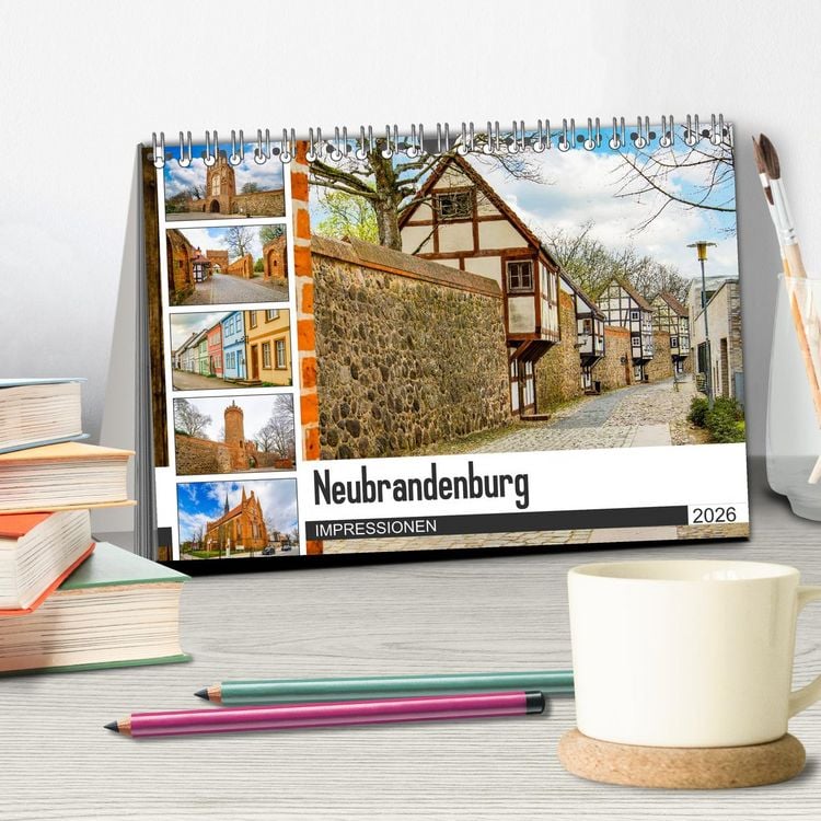 Produktbild: Neubrandenburg Impressionen (Tischkalender 2026 DIN A5 quer), CALVENDO Monatskalender