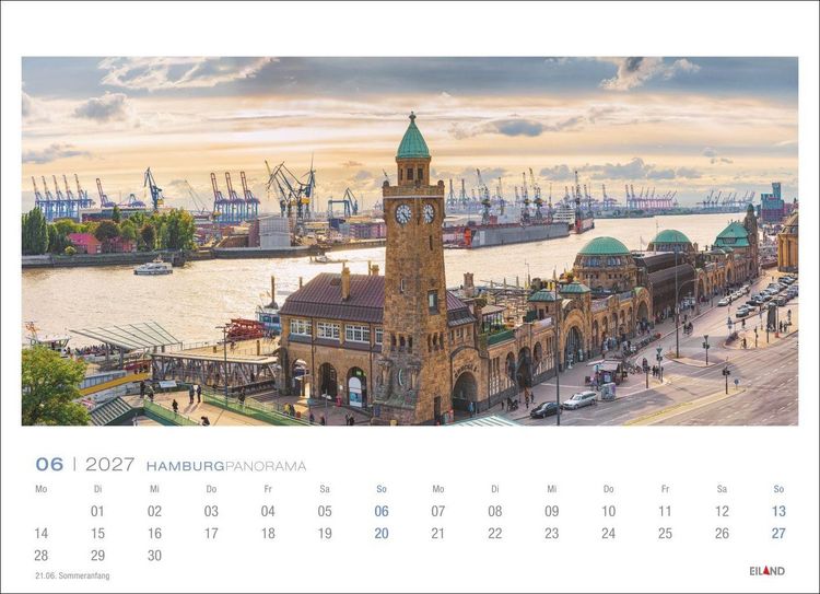 Produktbild: Hamburg Panorama-Postkartenkalender 2027