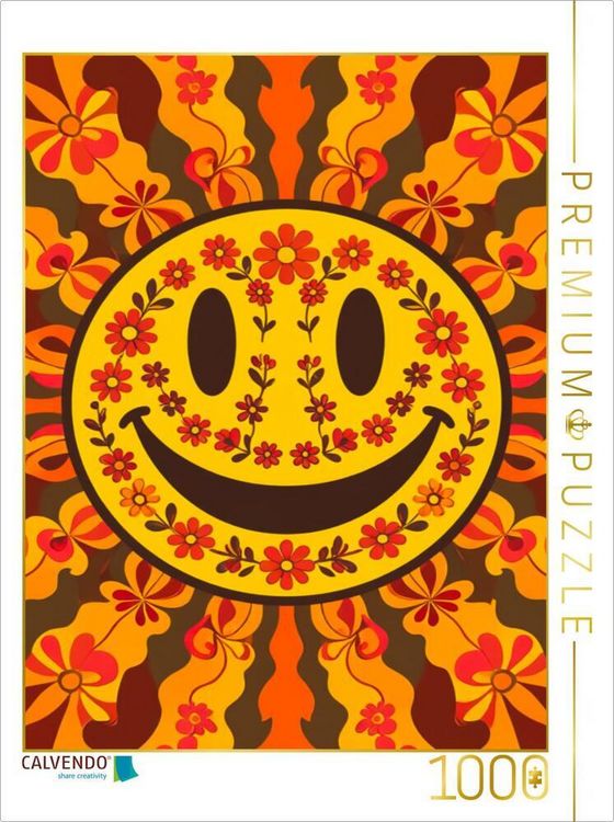 Produktbild: CALVENDO Puzzle Retro Smiley Face - Groovy Happy Vibes | 1000 Teile Lege-Gr&ouml;&szlig;e 64x48cm Foto-Puzzle f&uuml;r gl&uuml;ckliche Stunden