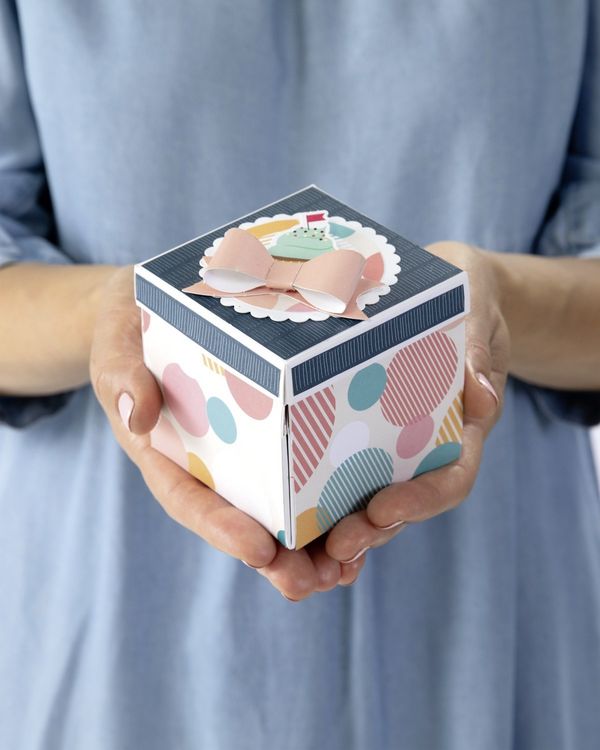 Produktbild: Folia Explosionsbox-Bastelset PARTY f&uuml;r Geburtstag, Hochzeit, Muttertag, Valentinstag