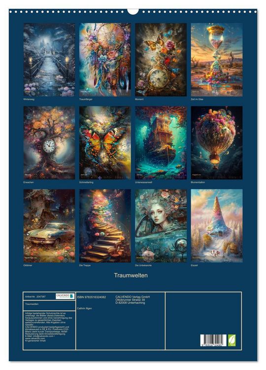 Produktbild: Traumwelten (Wandkalender 2026 DIN A2 hoch), CALVENDO Monatskalender