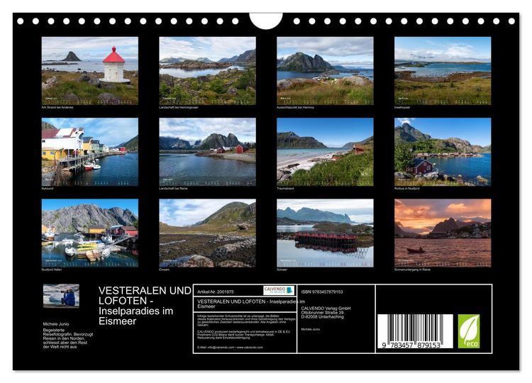 Produktbild: VESTERALEN UND LOFOTEN - Inselparadies im Eismeer (Wandkalender 2026 DIN A4 quer), CALVENDO Monatskalender