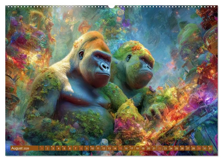 Produktbild: Dschungelzauber - Kunstvolle Werke (Wandkalender 2026 DIN A2 quer), CALVENDO Monatskalender