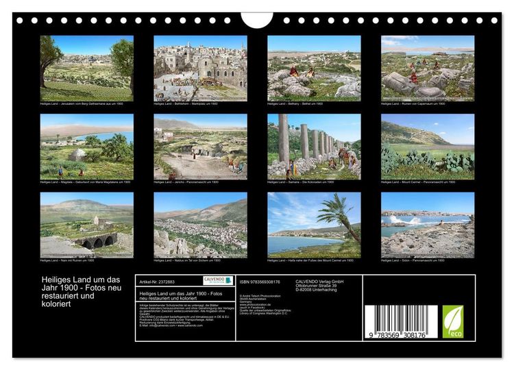 Produktbild: Heiliges Land um das Jahr 1900 - Fotos neu restauriert und koloriert (Wandkalender 2027 DIN A4 quer), CALVENDO Monatskalender