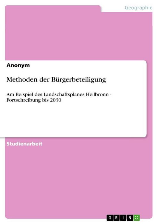 Produktbild: Methoden der B&uuml;rgerbeteiligung