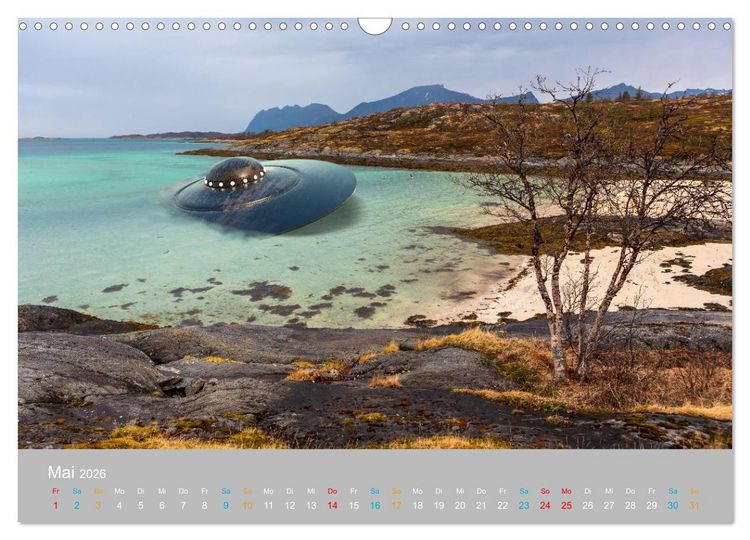 Produktbild: Fantastisch und surreal - unbekannte Flugobjekte (Wandkalender 2026 DIN A3 quer), CALVENDO Monatskalender