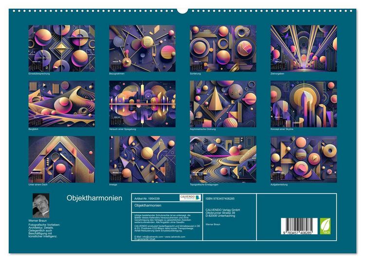 Produktbild: Objektharmonien (hochwertiger Premium Wandkalender 2026 DIN A2 quer), Kunstdruck in Hochglanz