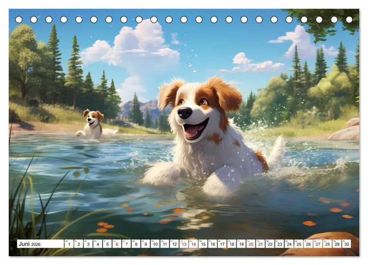 Produktbild: Lustige Comic Hunde (Tischkalender 2026 DIN A5 quer), CALVENDO Monatskalender