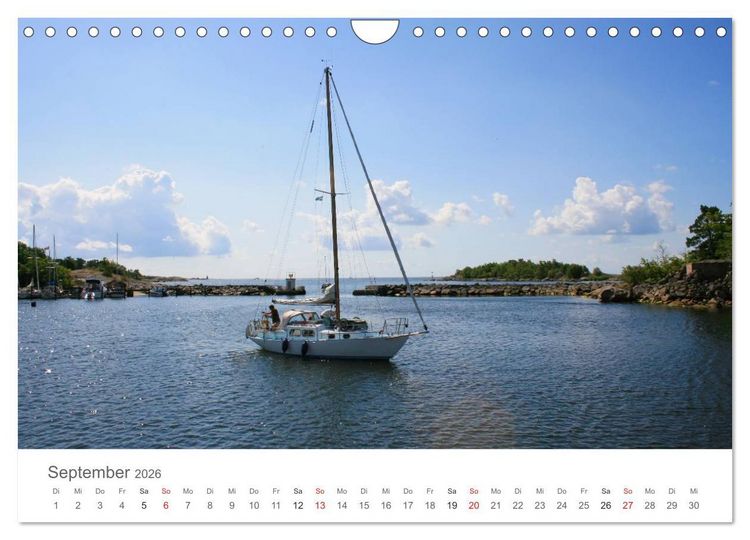 Produktbild: Segelboote in S&uuml;dschwedens Sch&auml;ren (Wandkalender 2026 DIN A4 quer), CALVENDO Monatskalender