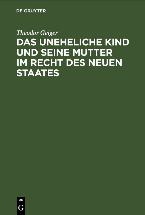 Produktbild: Das uneheliche Kind und seine Mutter im Recht des neuen Staates