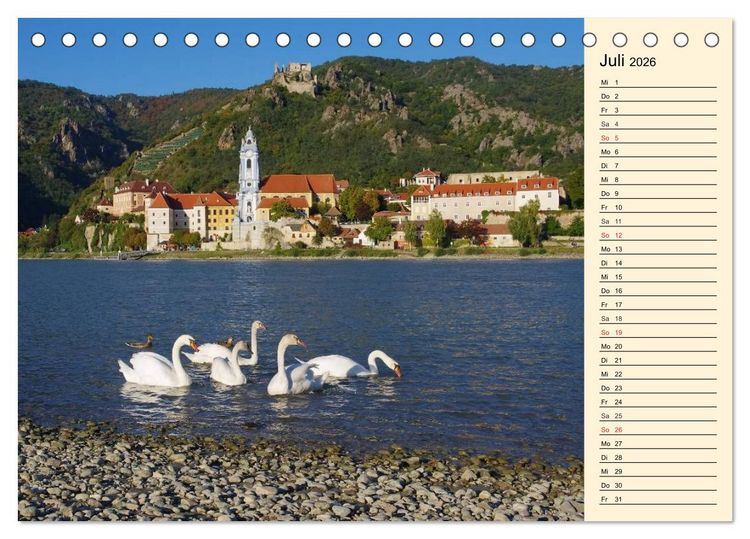 Produktbild: Die Wachau - Bezaubernde Orte an der Donau (Tischkalender 2026 DIN A5 quer), CALVENDO Monatskalender