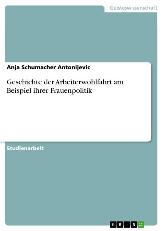 Produktbild: Geschichte der Arbeiterwohlfahrt am Beispiel ihrer Frauenpolitik