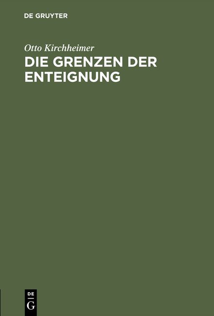 Produktbild: Die Grenzen der Enteignung