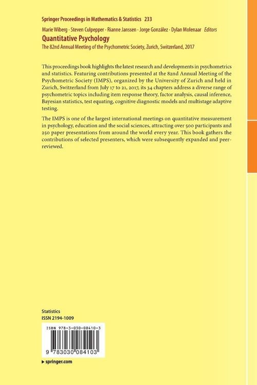 Produktbild: Quantitative Psychology