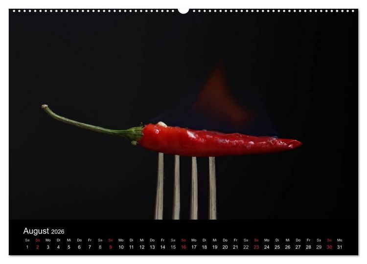 Produktbild: Hot Chili K&uuml;chen Kalender (hochwertiger Premium Wandkalender 2026 DIN A2 quer), Kunstdruck in Hochglanz