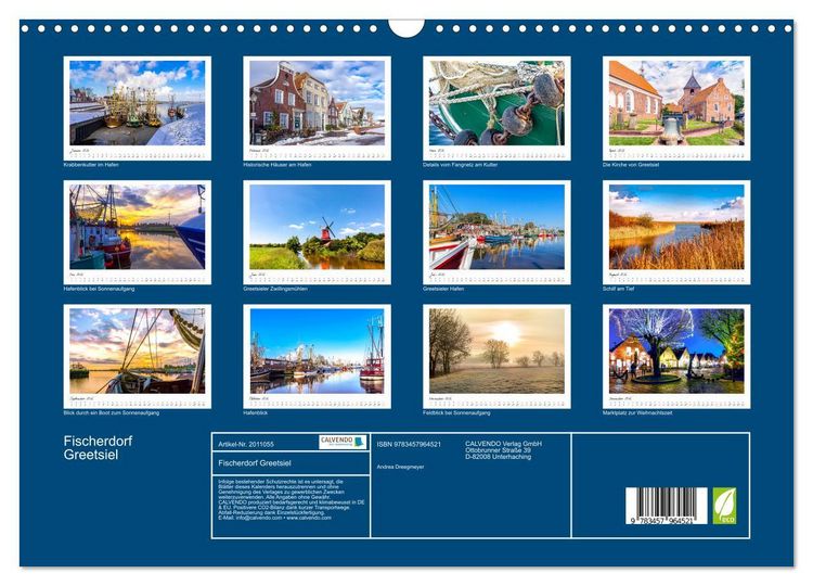 Produktbild: Fischerdorf Greetsiel (Wandkalender 2026 DIN A3 quer), CALVENDO Monatskalender
