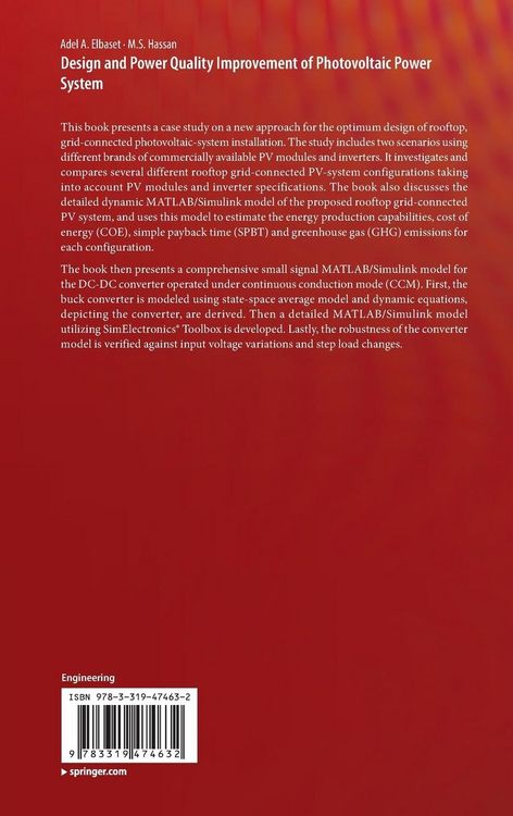 Produktbild: Design and Power Quality Improvement of Photovoltaic Power System
