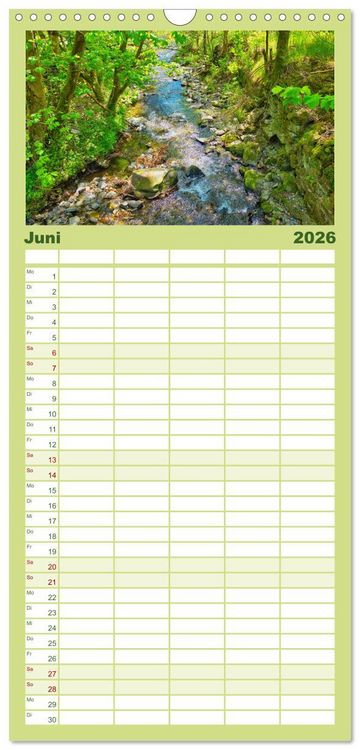 Produktbild: Familienplaner 2026 - Faszination Th&uuml;ringer Wald mit 5 Spalten (Wandkalender, 21 x 45 cm) CALVENDO