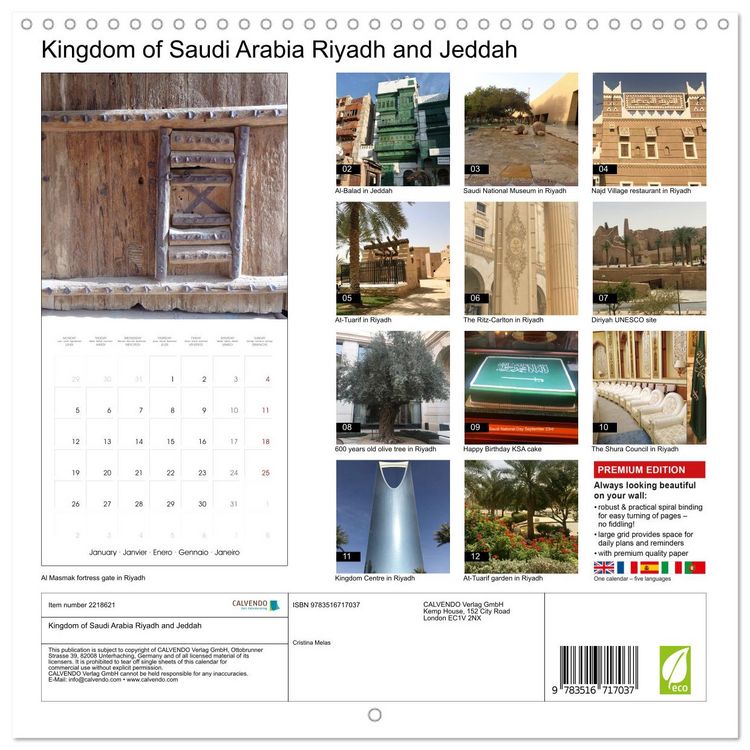 Produktbild: Kingdom of Saudi Arabia Riyadh and Jeddah (Wall Calendar 2026 12 &times; 12 Inch) CALVENDO 12 Month Wall Calendar