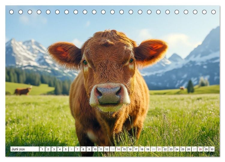 Produktbild: K&Uuml;HE AUF DER ALM &ndash; Der Kalender aus Bayern (Tischkalender 2026 DIN A5 quer), CALVENDO Monatskalender