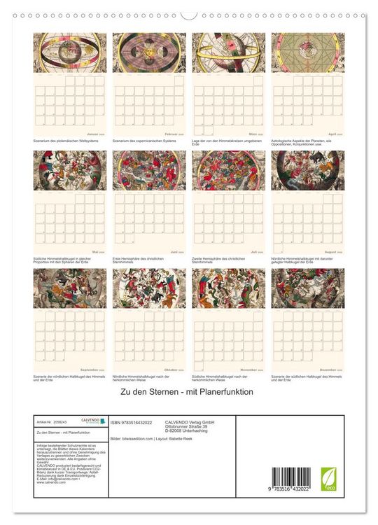 Produktbild: Zu den Sternen - mit Planerfunktion (hochwertiger Premium Wandkalender 2026 DIN A2 hoch), Kunstdruck in Hochglanz