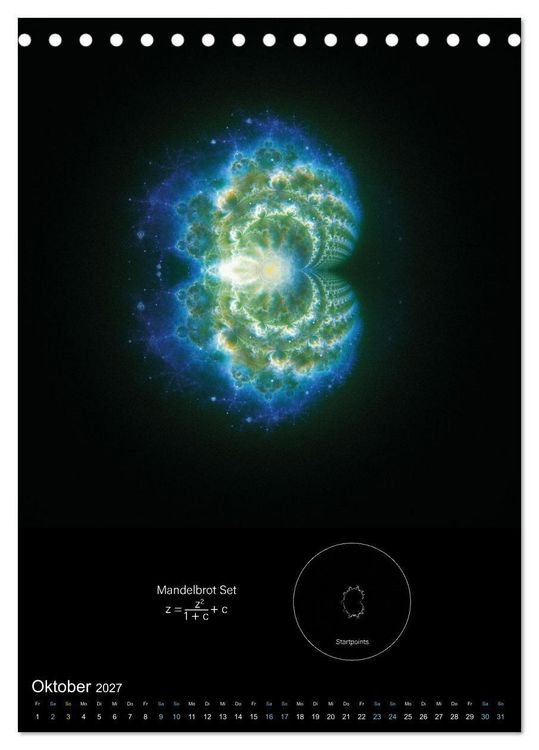 Produktbild: Buddhabrot fractal art (Tischkalender 2027 DIN A5 hoch), CALVENDO Monatskalender