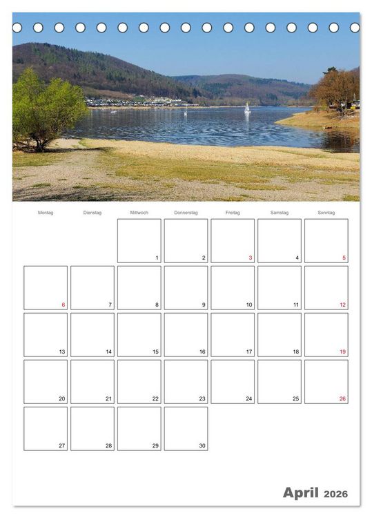 Produktbild: Hessens sch&ouml;nster See - Der Edersee (Tischkalender 2026 DIN A5 hoch), CALVENDO Monatskalender