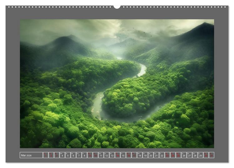 Produktbild: Tr&auml;umereien in Gr&uuml;n (hochwertiger Premium Wandkalender 2026 DIN A2 quer), Kunstdruck in Hochglanz