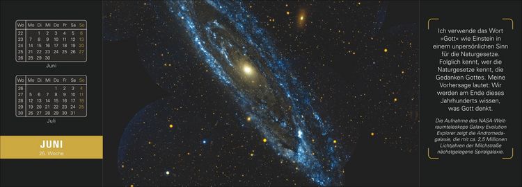 Produktbild: Stephen Hawking Universum Premium-Tischplaner 2027 - Wochenkalender mit 53 Bildern und Zitaten
