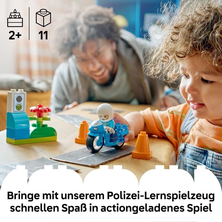 Produktbild: LEGO DUPLO Town 10471 Blaues Polizeimotorrad, Lernspielzeug Kleinkinder