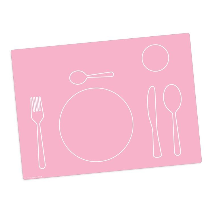 Produktbild: Tischsetmacher Tischset f&uuml;r Kinder Montessori Lerntischset in rosa, aus hochwertigem Vinyl , 44 x 32 cm