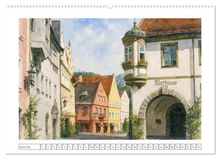 Produktbild: Idyllisches F&uuml;ssen (hochwertiger Premium Wandkalender 2027 DIN A2 quer), Kunstdruck in Hochglanz