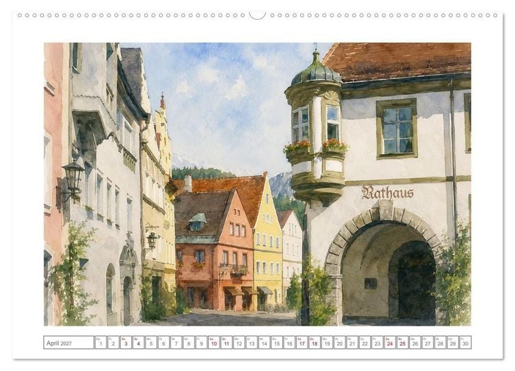 Produktbild: Idyllisches F&uuml;ssen (Wandkalender 2027 DIN A2 quer), CALVENDO Monatskalender