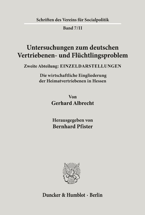 Produktbild: Untersuchungen zum deutschen Vertriebenen- und Fl&uuml;chtlingsproblem.