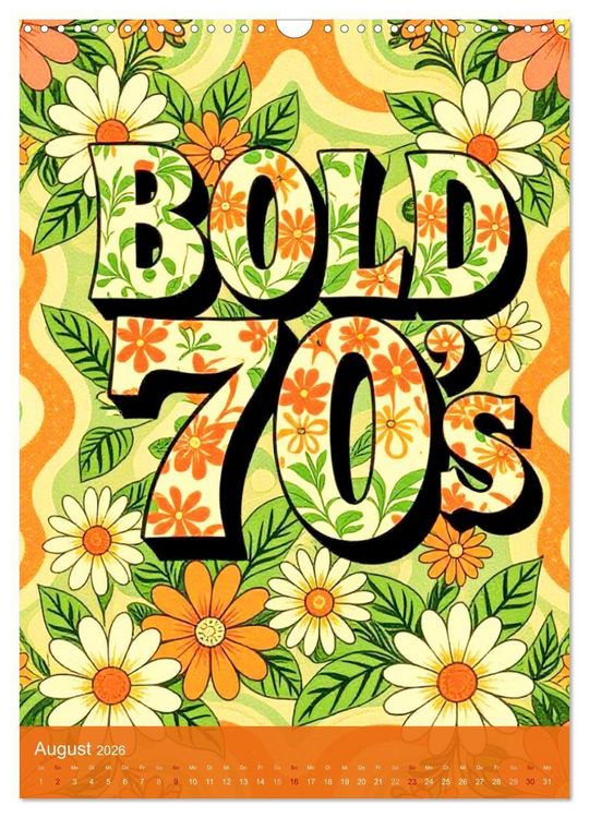 Produktbild: Flower Power Dreams - Retro 70s Art (Wandkalender 2026 DIN A3 hoch), CALVENDO Monatskalender